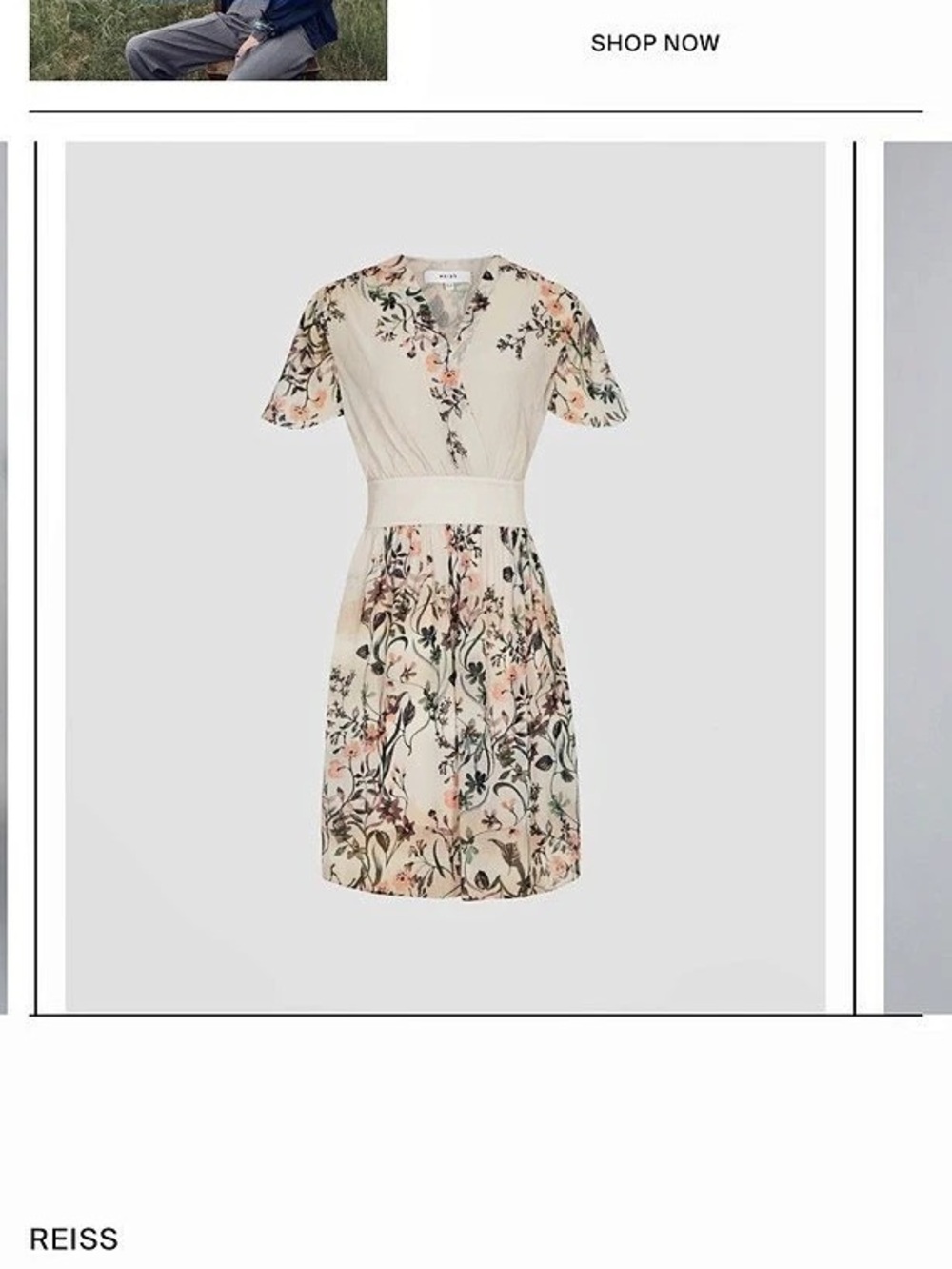 Reiss Sadie Floral Printed Mini Dress Size UK 6